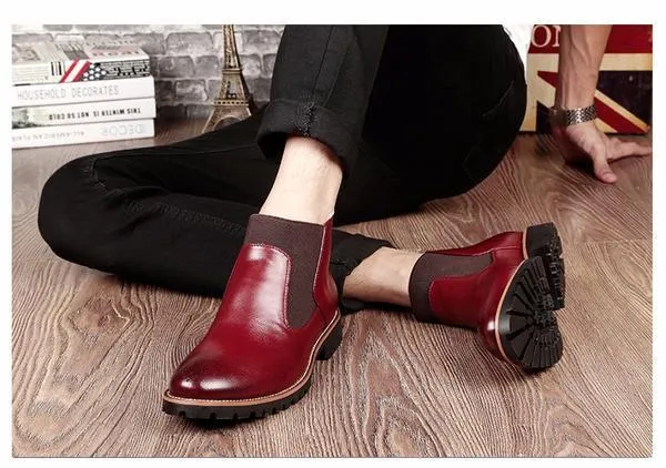 Mid High Chelsea Men Ankle Boots
