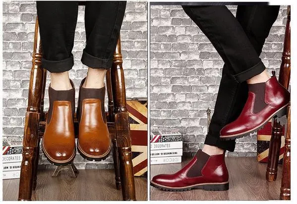 Mid High Chelsea Men Ankle Boots