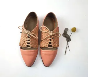 Mimco pink leather laceup shoes size 41