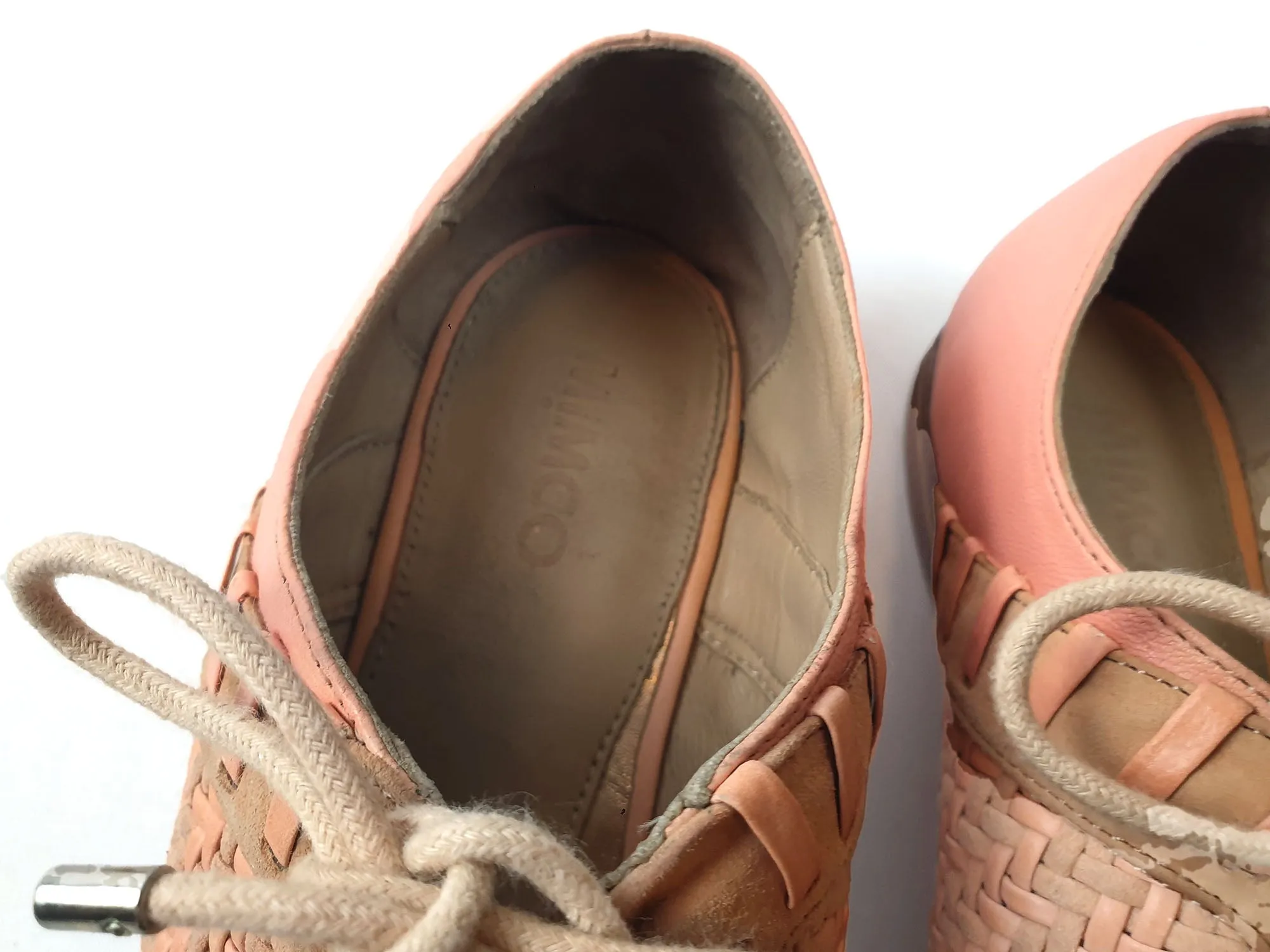 Mimco pink leather laceup shoes size 41