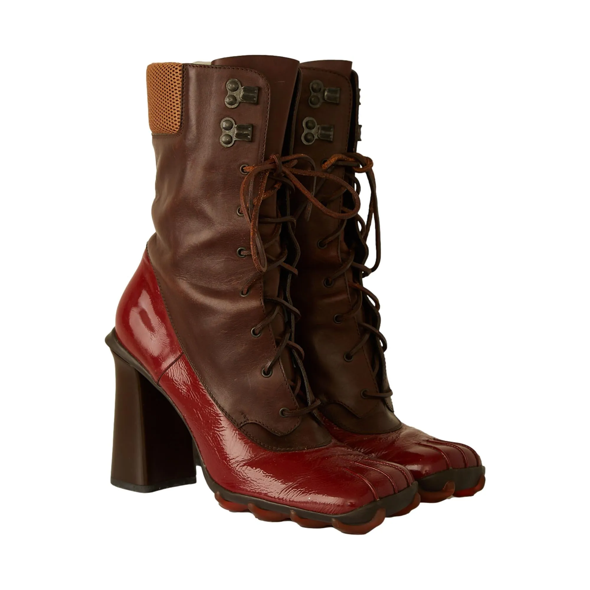 Miu Miu Bubble Sole Leather Bow Boots