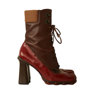 Miu Miu Bubble Sole Leather Bow Boots