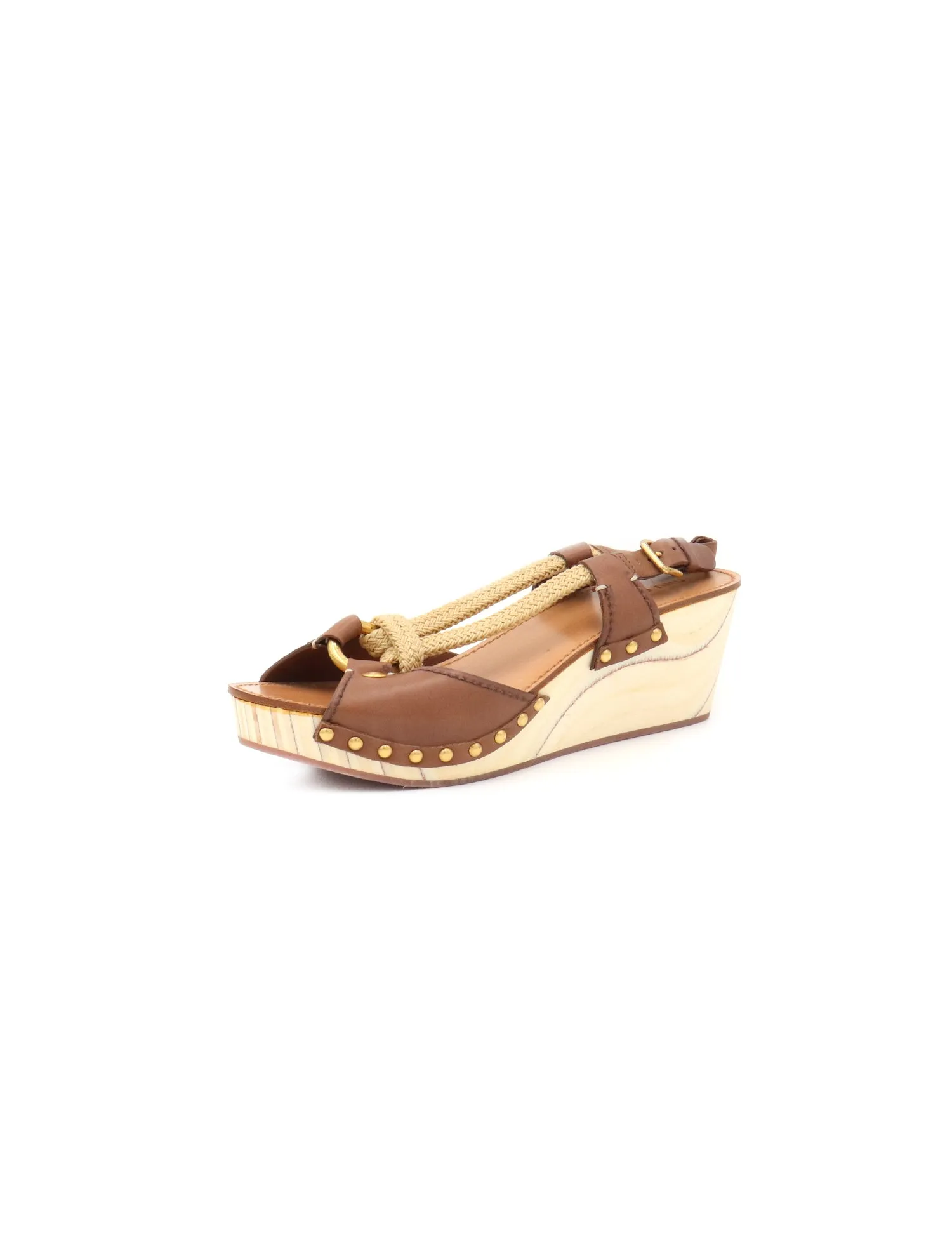 Miu Miu Rope Accent Wedge Sandals