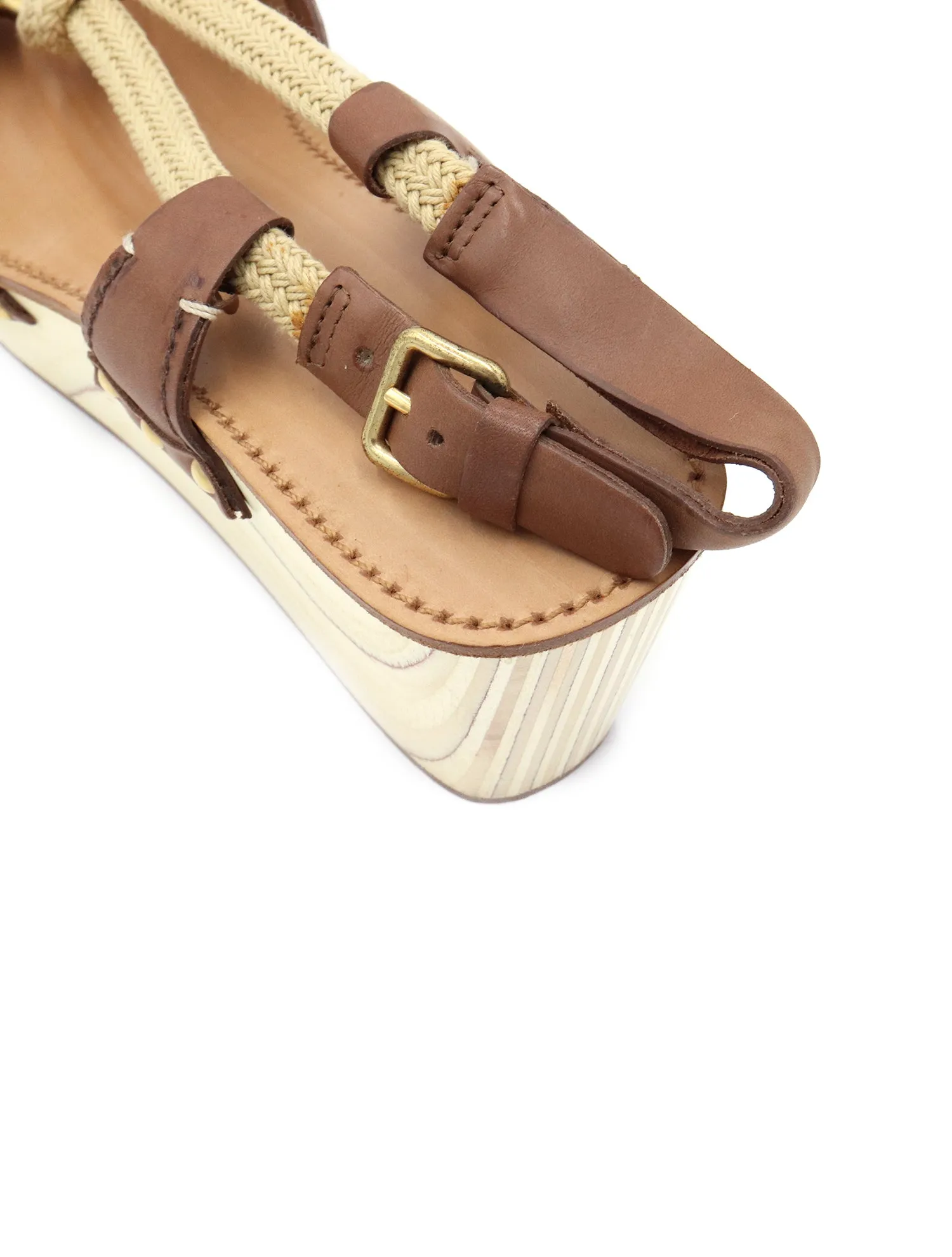 Miu Miu Rope Accent Wedge Sandals