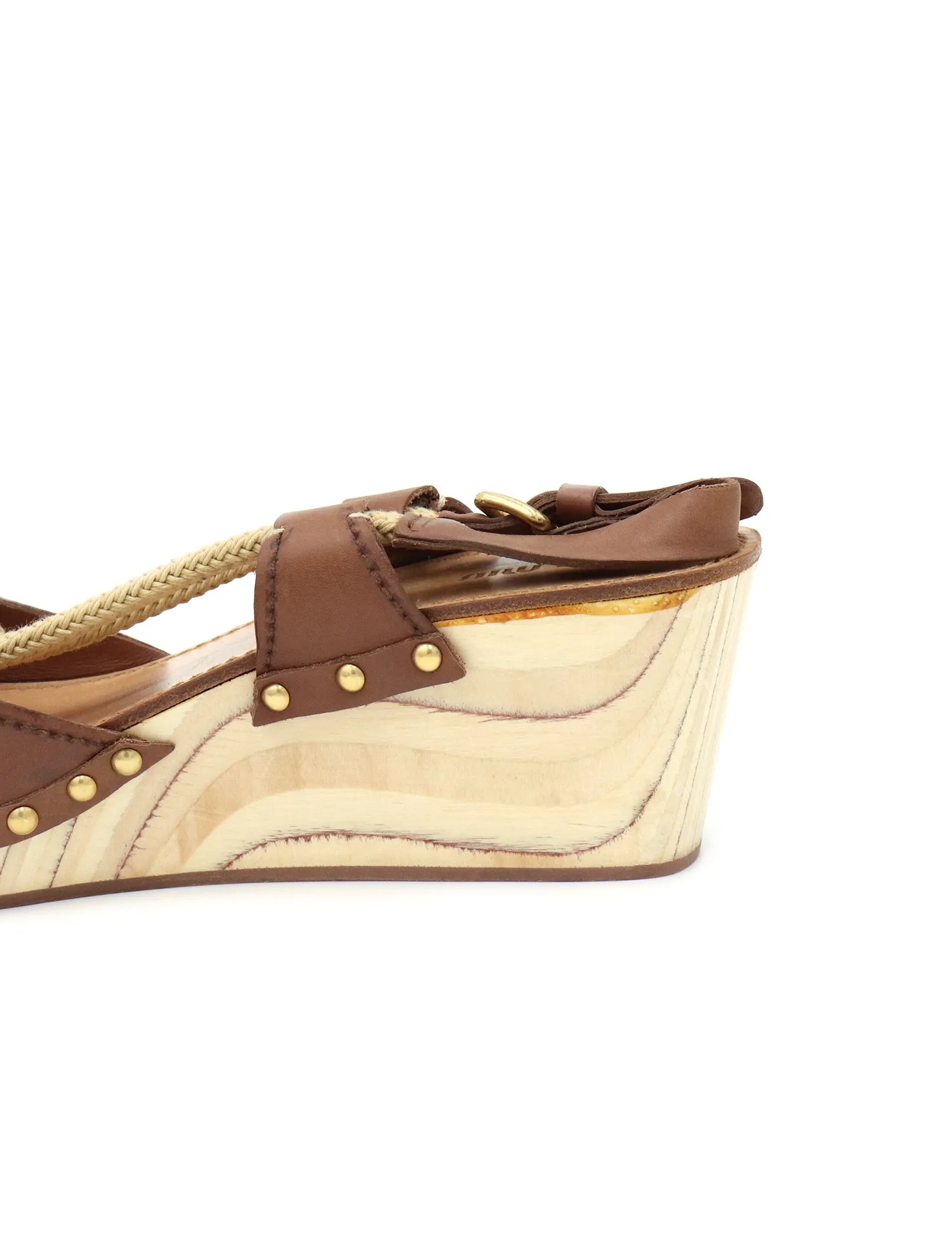 Miu Miu Rope Accent Wedge Sandals