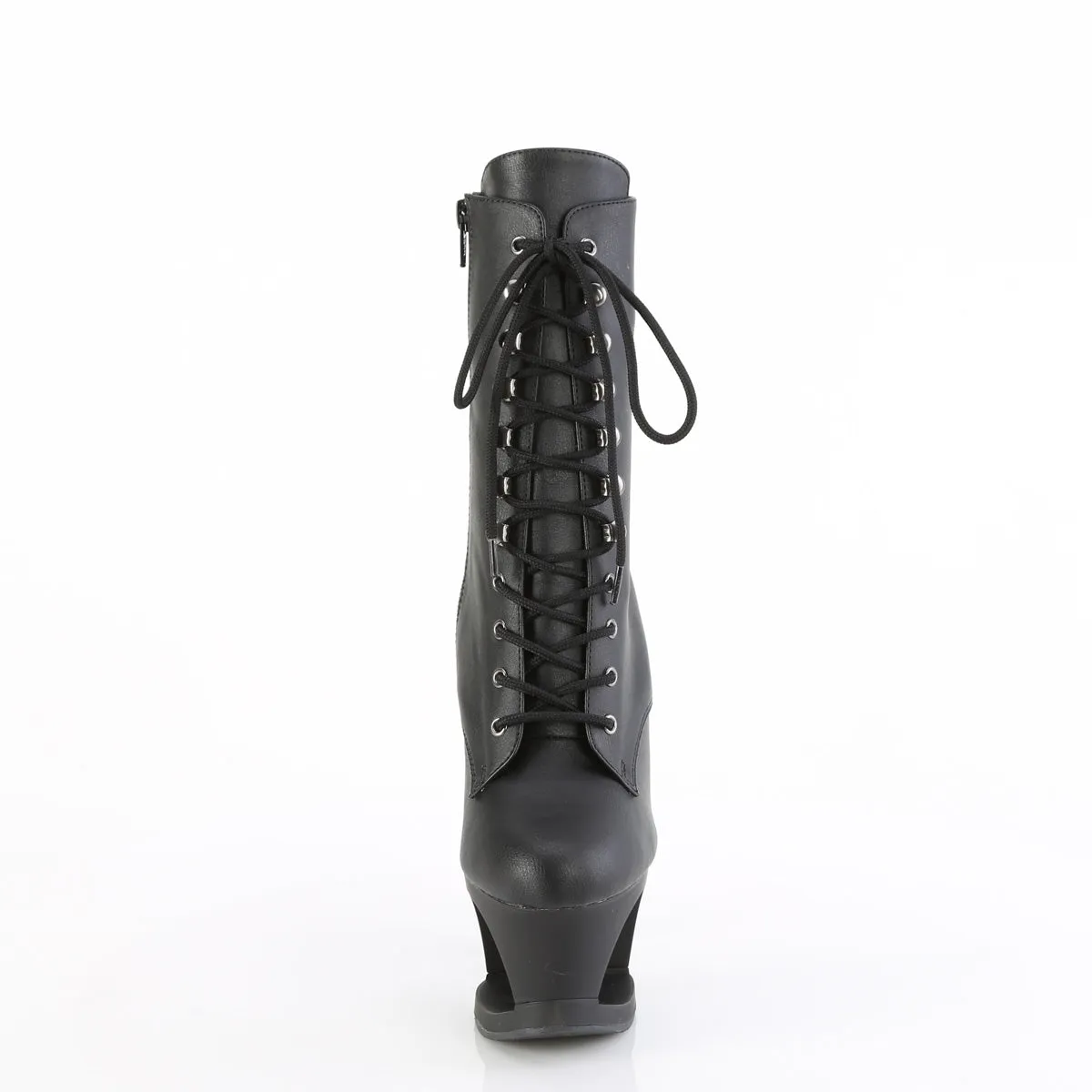 MOON-1020SK  Black Faux Leather/Black-Pewter