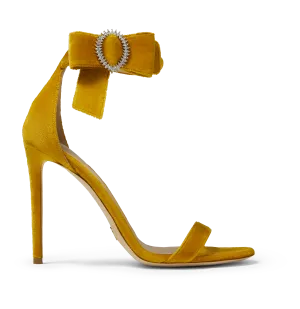 Mustard Velvet Bow Sandals