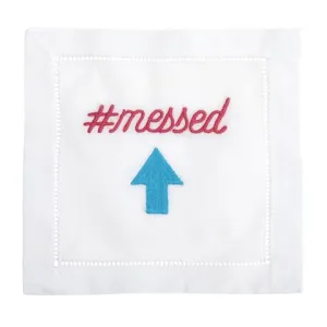 NAPKINS LINEN - AM - “# MESSED UP” LINEN COCKTAIL SET OF 4 BOXED