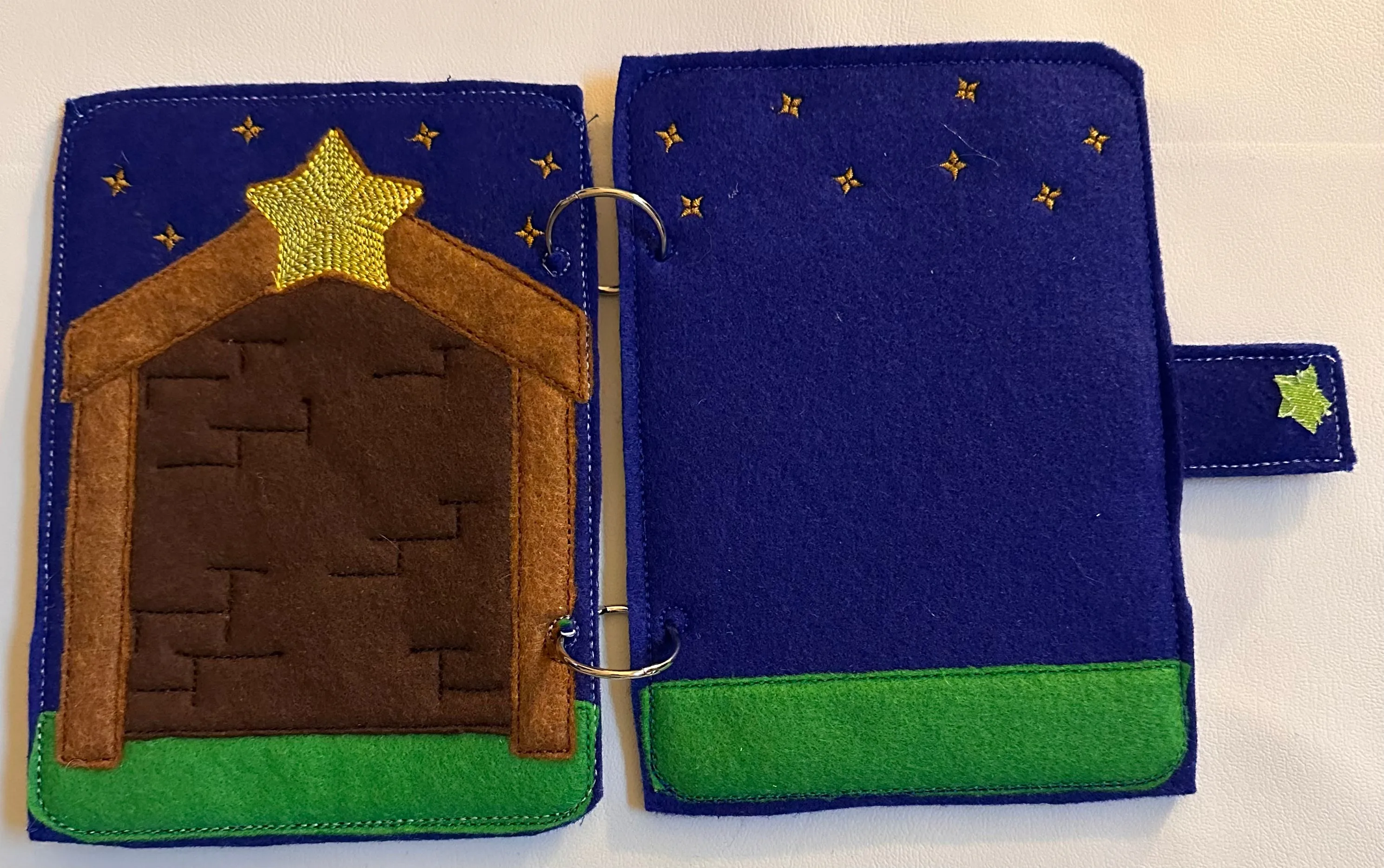 Nativity Finger Puppets Quiet Book, Religious Story Activity for Kids, Felt and Mylar Christmas Gift