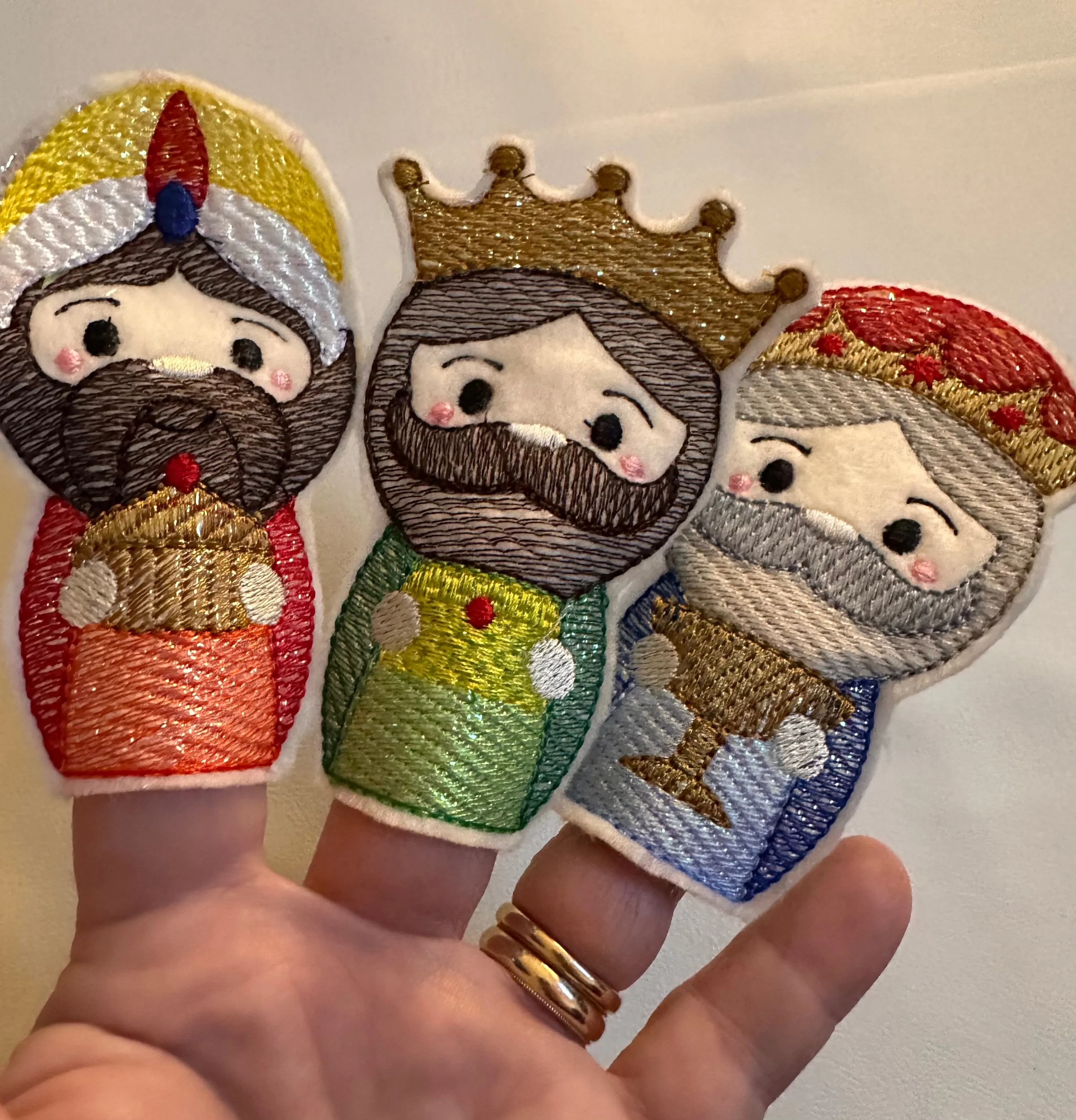 Nativity Finger Puppets Quiet Book, Religious Story Activity for Kids, Felt and Mylar Christmas Gift