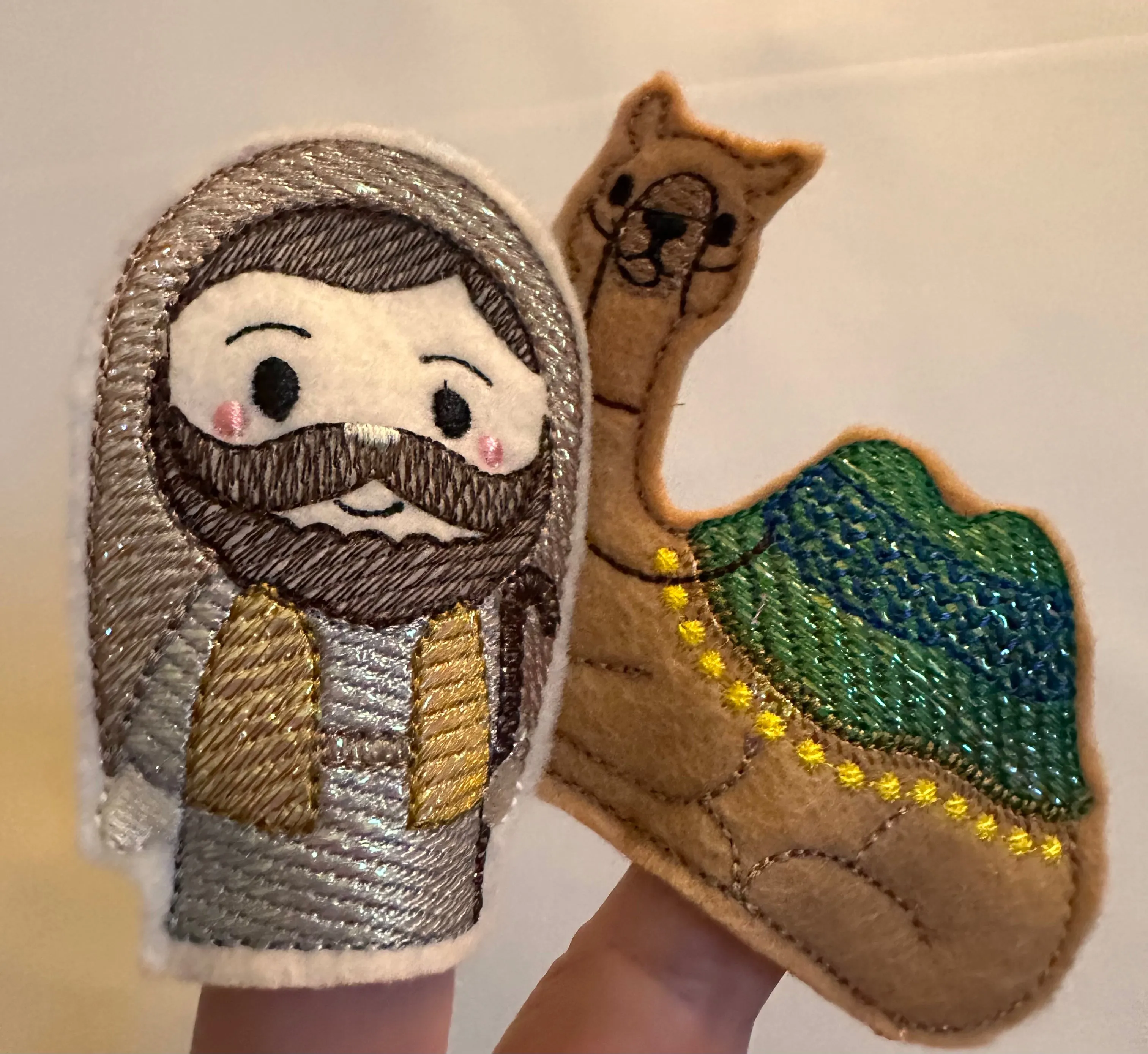 Nativity Finger Puppets Quiet Book, Religious Story Activity for Kids, Felt and Mylar Christmas Gift