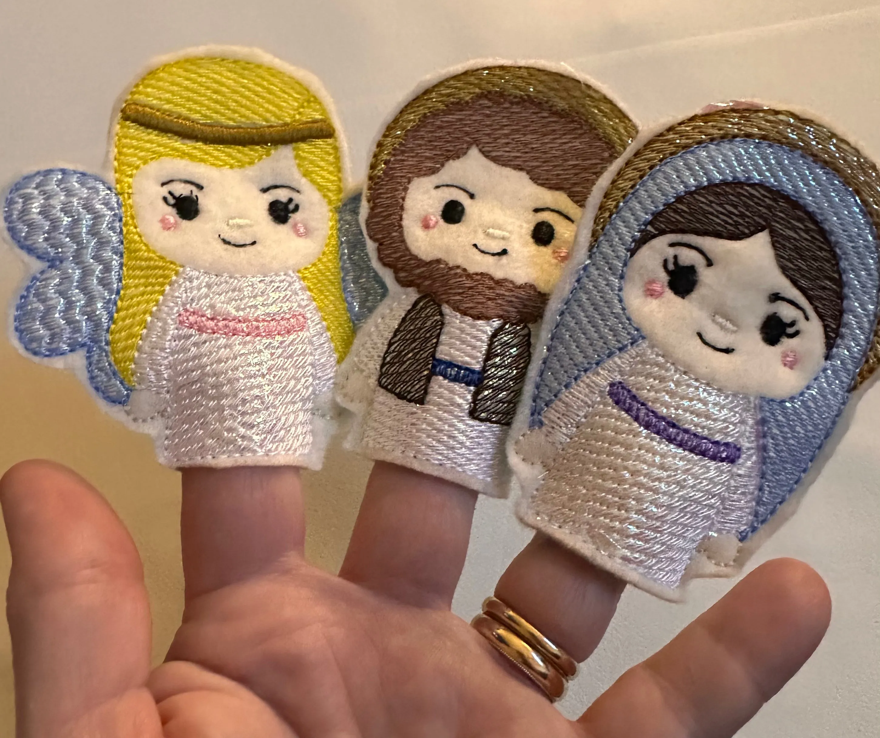 Nativity Finger Puppets Quiet Book, Religious Story Activity for Kids, Felt and Mylar Christmas Gift