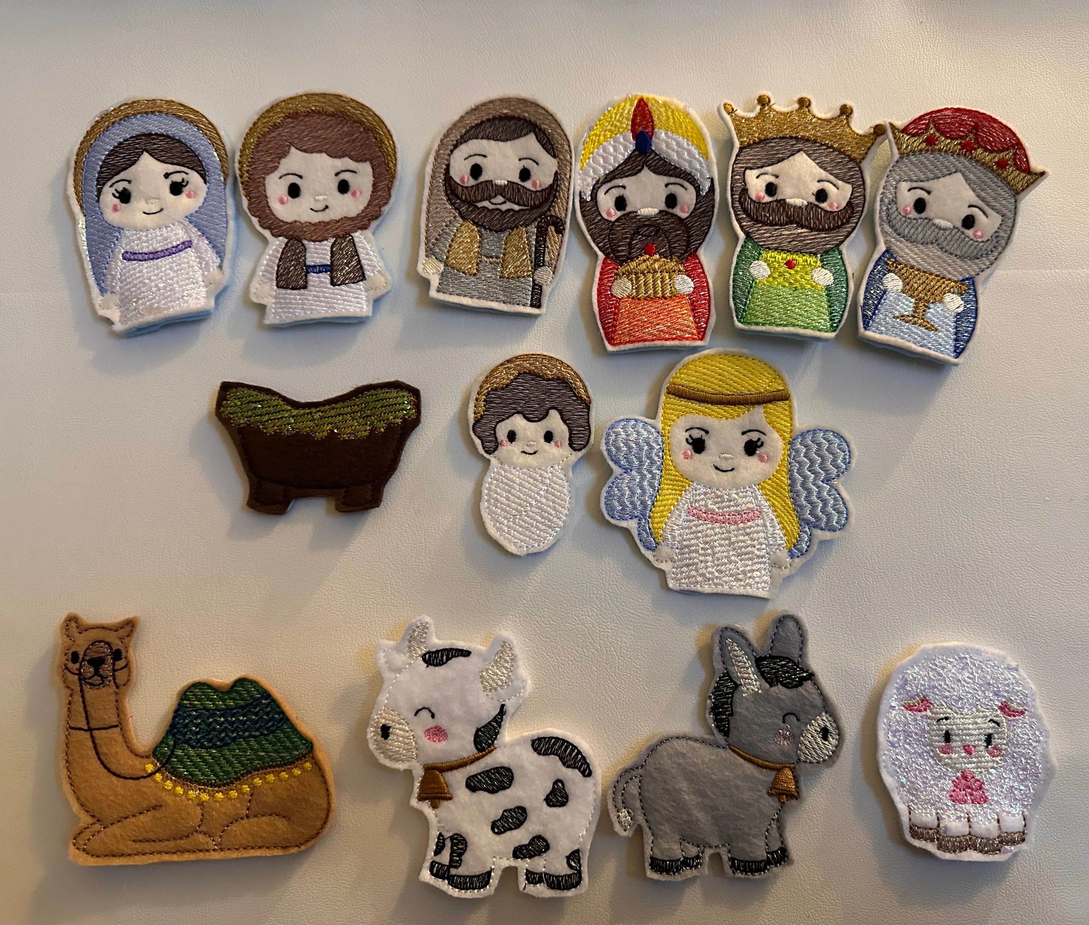 Nativity Finger Puppets Quiet Book, Religious Story Activity for Kids, Felt and Mylar Christmas Gift