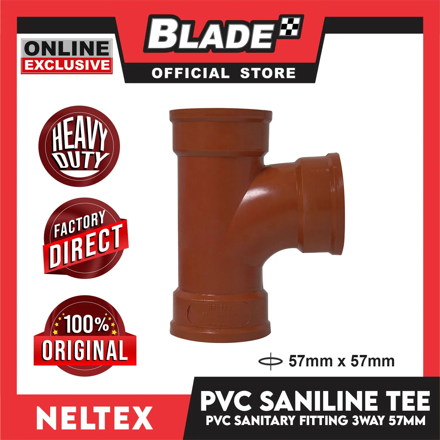 Neltex Saniline PVC Fittings Tee Reducer 57mm x 57mm