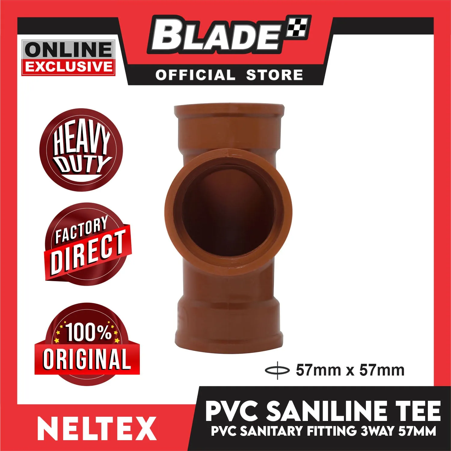 Neltex Saniline PVC Fittings Tee Reducer 57mm x 57mm