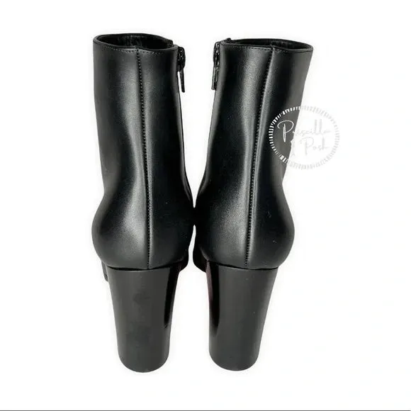 NEW CHRISTIAN LOUBOUTIN Adox 85 leather ankle boots Black Leather Block Heel 37