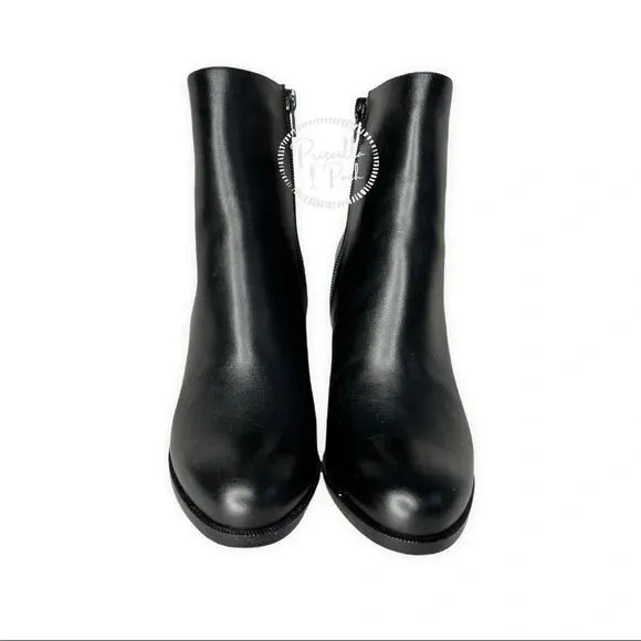NEW CHRISTIAN LOUBOUTIN Adox 85 leather ankle boots Black Leather Block Heel 37