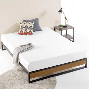 New in box! ZINUS GOOD DESIGN Award Winner Suzanne 10 Inch Metal and Wood Platform Bed Frame / No Box Spring Needed / Wood Slat Support, Brown, Twin! Retails $207 