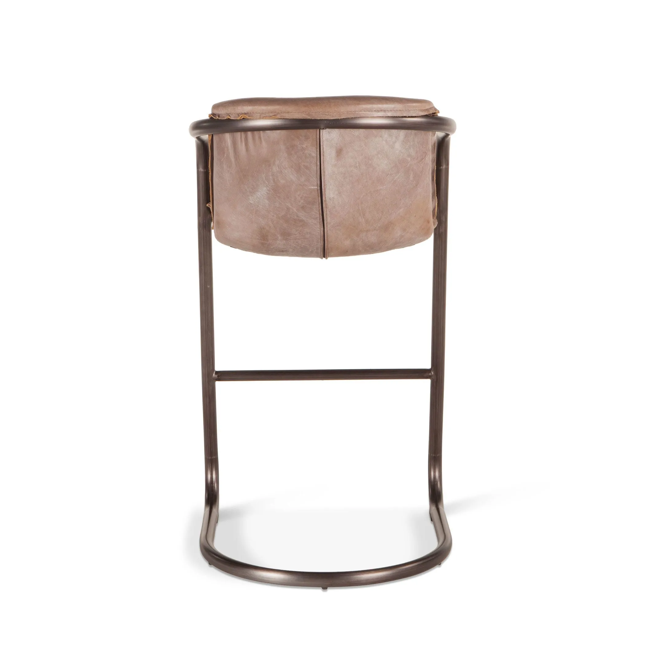 Nisky Leather Bar Chair - Jet Brown
