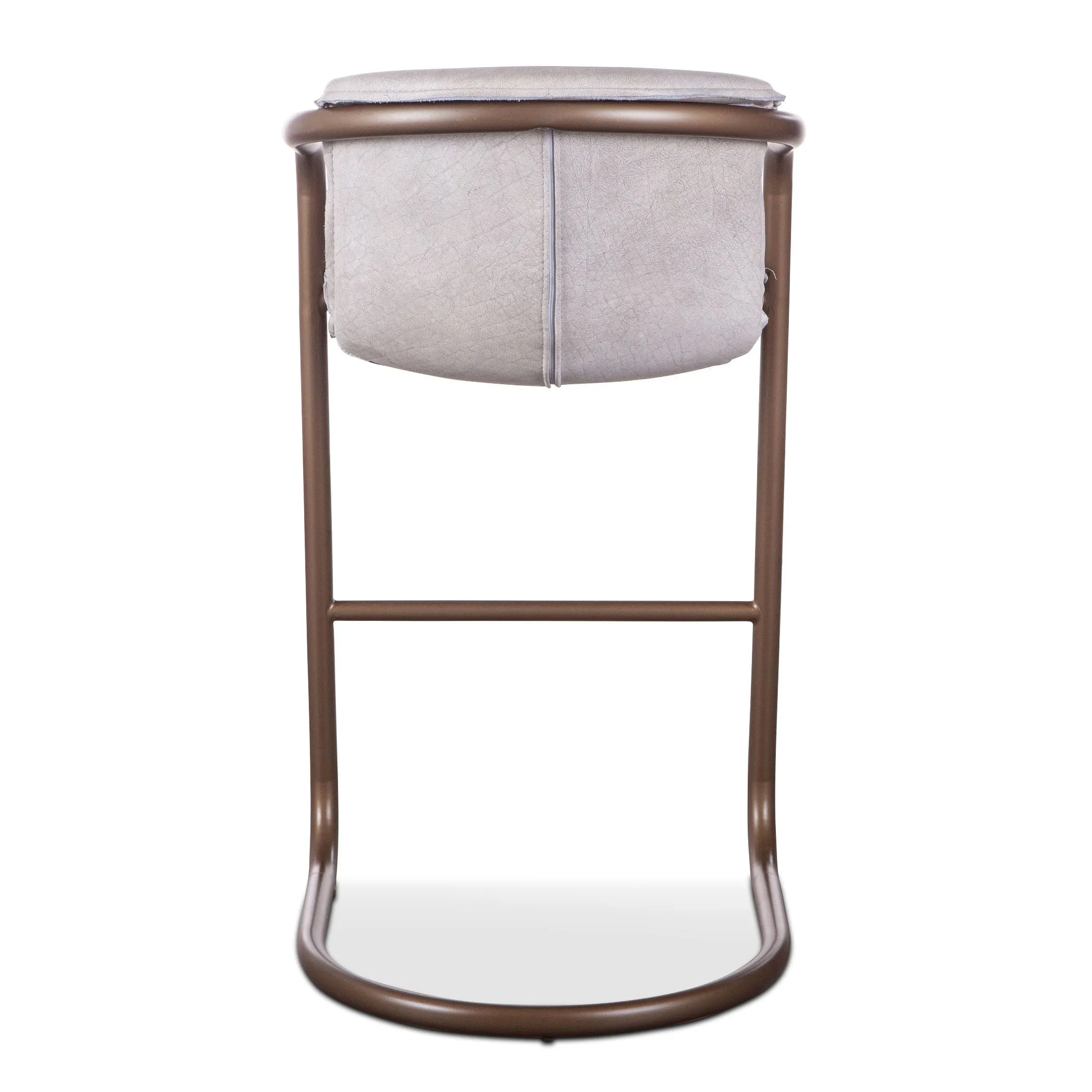 Nisky Leather Bar Chair - Vintage White