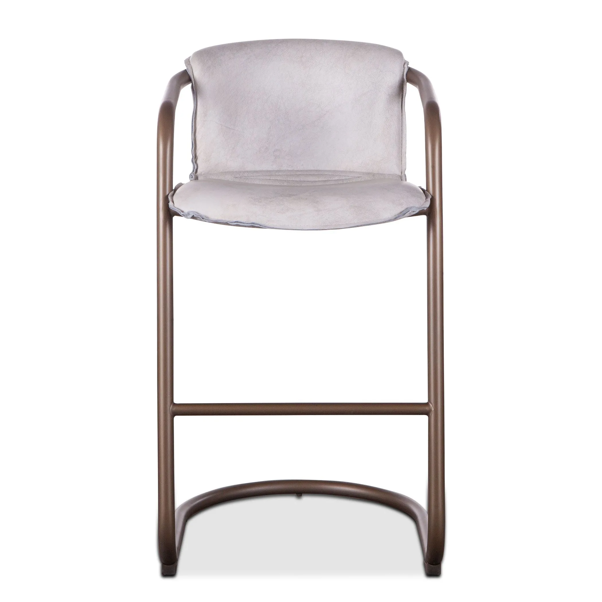 Nisky Leather Bar Chair - Vintage White