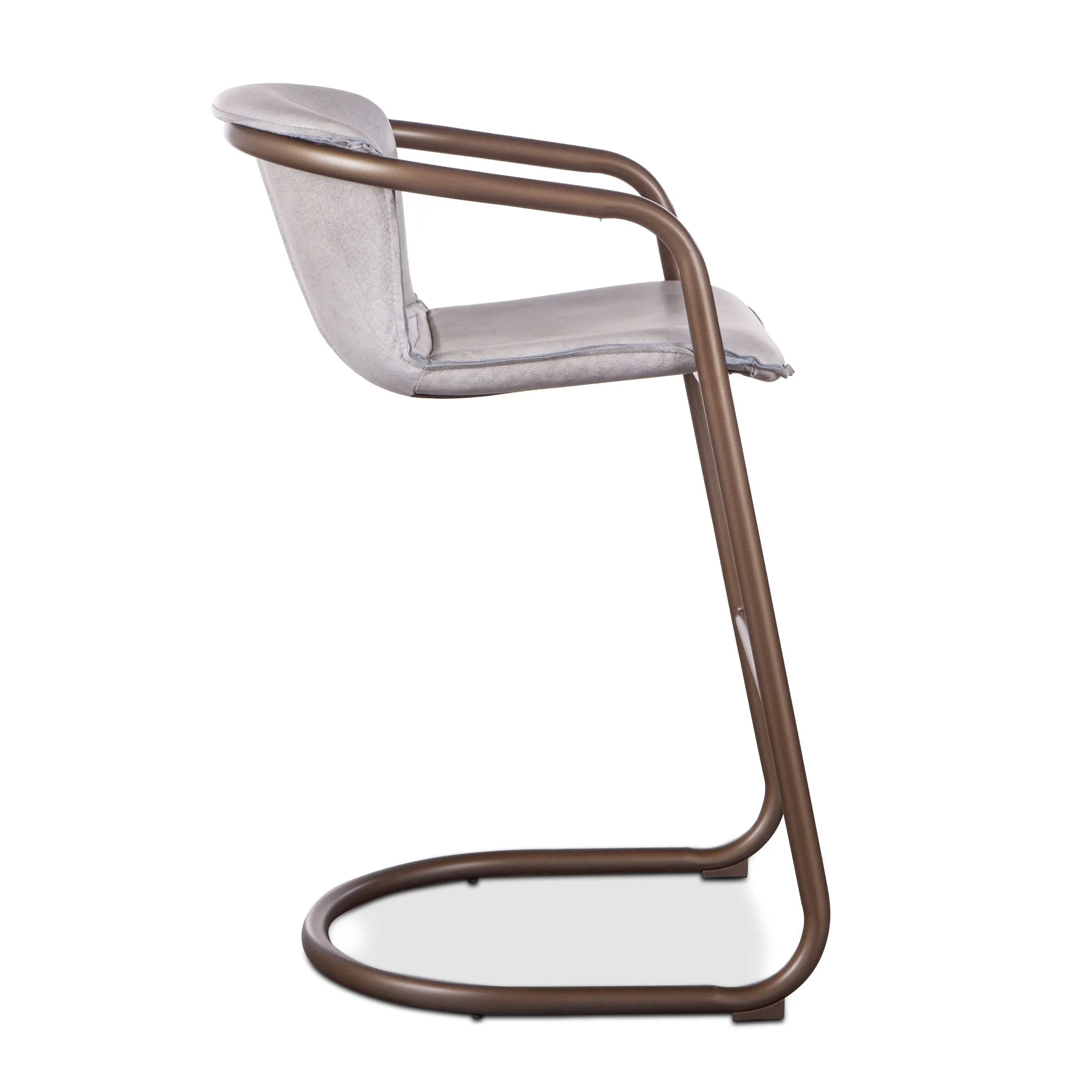 Nisky Leather Bar Chair - Vintage White