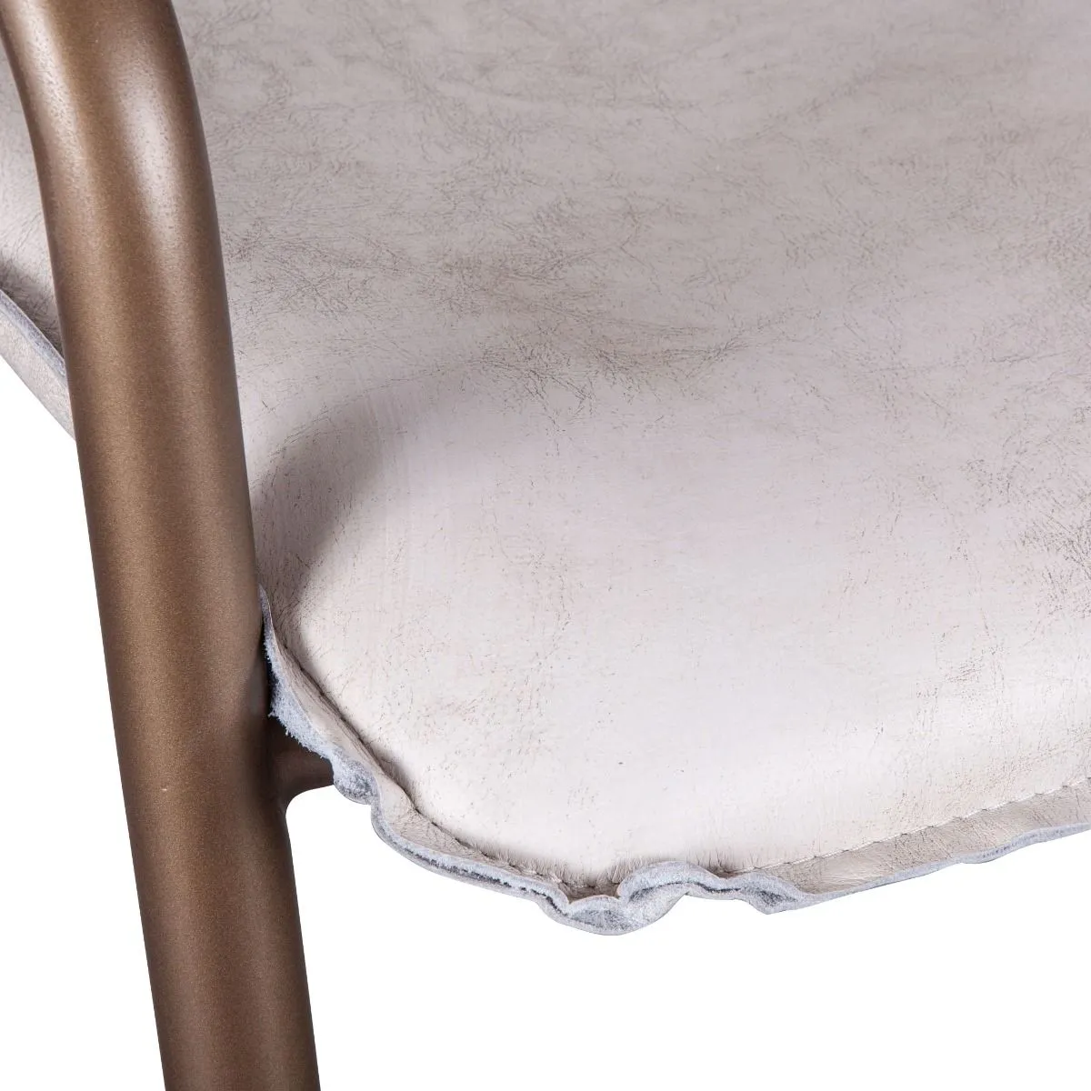 Nisky Leather Bar Chair - Vintage White