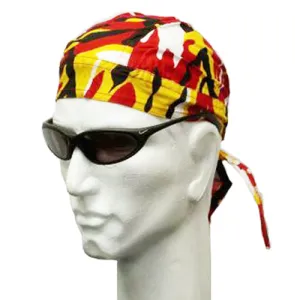 Orange Black White Woodland Camouflage Doo Rag Camo Motorcycle Skull Cap Bandana Dorag Headwrap