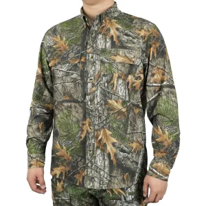 Outdoor Hunting Camouflage Long Sleeved Breathable Fishing Shirt, Sun Protection Fishing Suit, Camping and Hiking Clothes