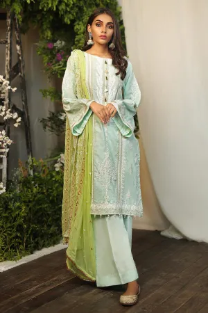 Pakistani traditional Eid outfit in beautiful aqua color # P2262