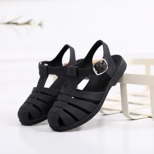 Pastel Jelly Sandals - Black