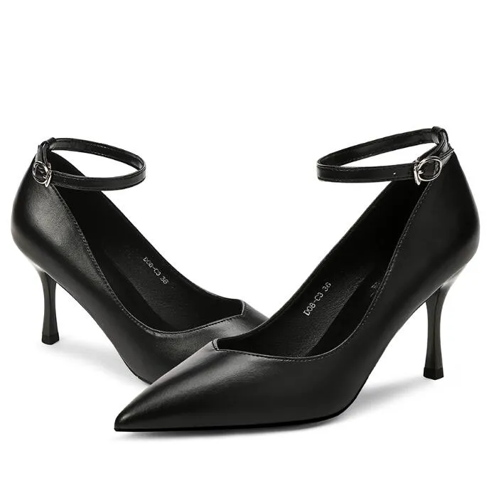 Petite Feet Pointy Ankle Trap Pump Shoes SS245