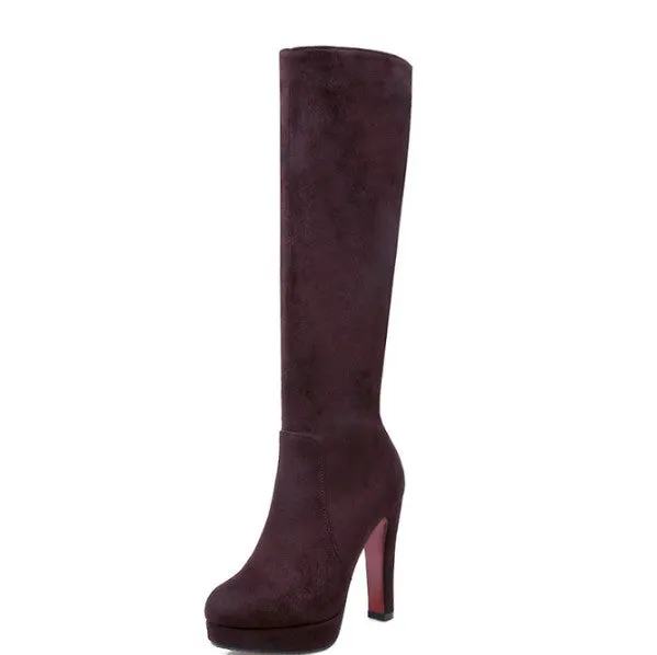 Petite Size Platform High Heel Under Knee Boots AP127