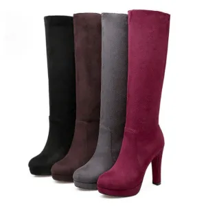 Petite Size Platform High Heel Under Knee Boots AP127