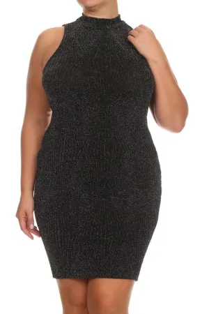 Plus Size Sparkling High Neck Starlet Dress