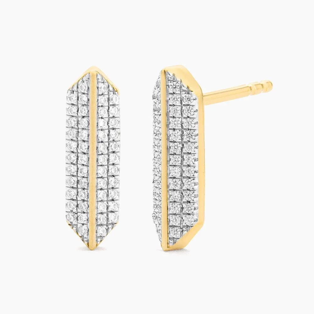 Pointed Bar Stud Earrings