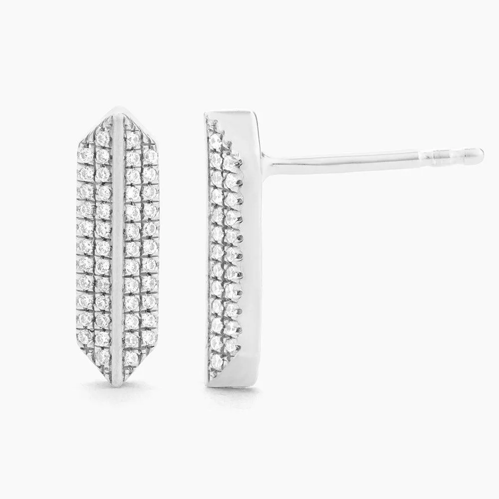 Pointed Bar Stud Earrings