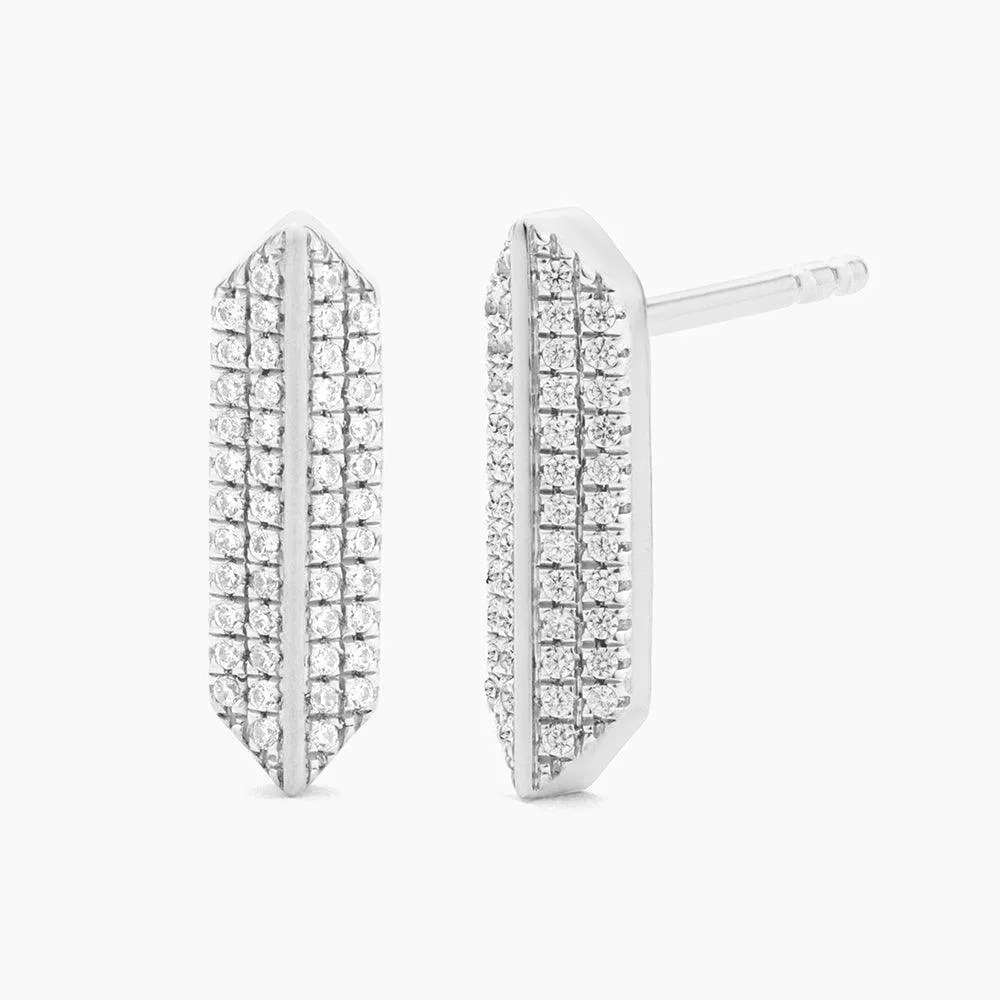 Pointed Bar Stud Earrings