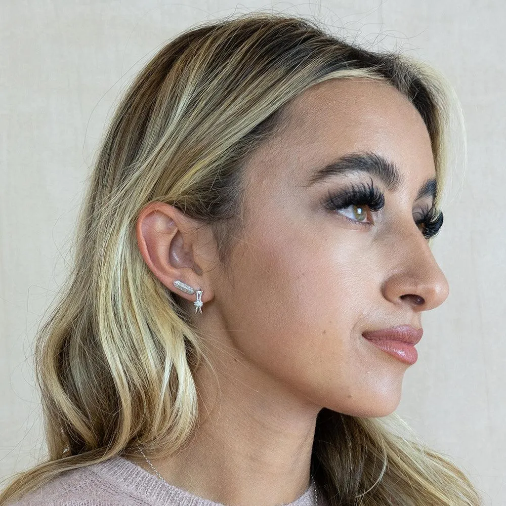 Pointed Bar Stud Earrings