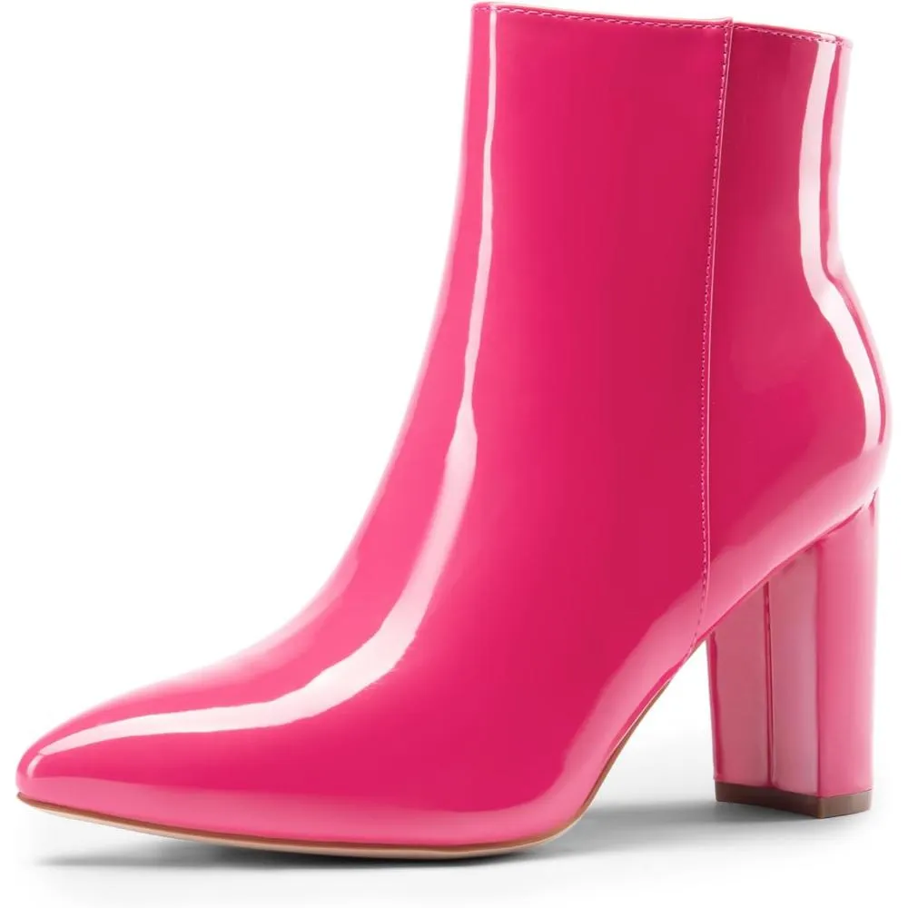 Pointed Pattern Zipper Boots