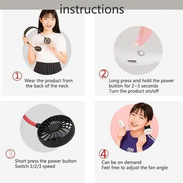 Portable Neck Fan -in USB Rechargeable
