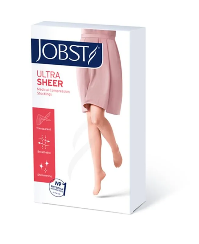 PR/1 JOBST ULTRASHEER WOMEN, KNEE HIGH, 15-20MMHG, MD, NATURAL, OPEN TOE