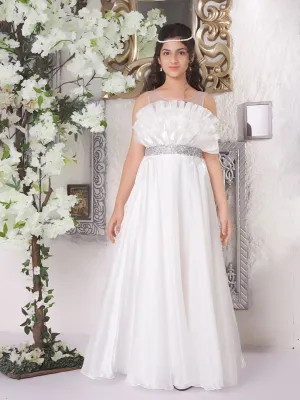 Pure Radiance White Gown for Girls