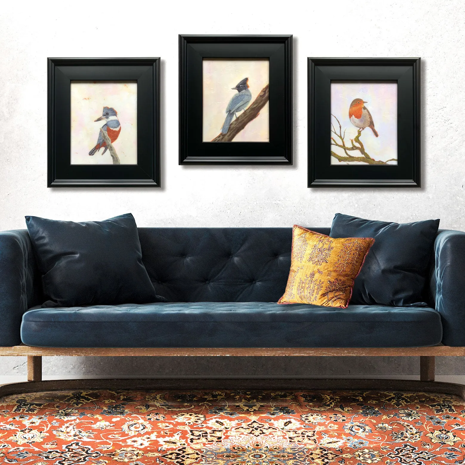 "Harbinger" Bird Embellished Canvas Print