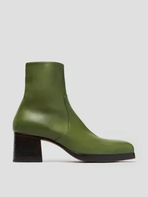 RAOUL 70MM PLATFORM BOOT IN VINTAGE GREEN CALFSKIN - Woman