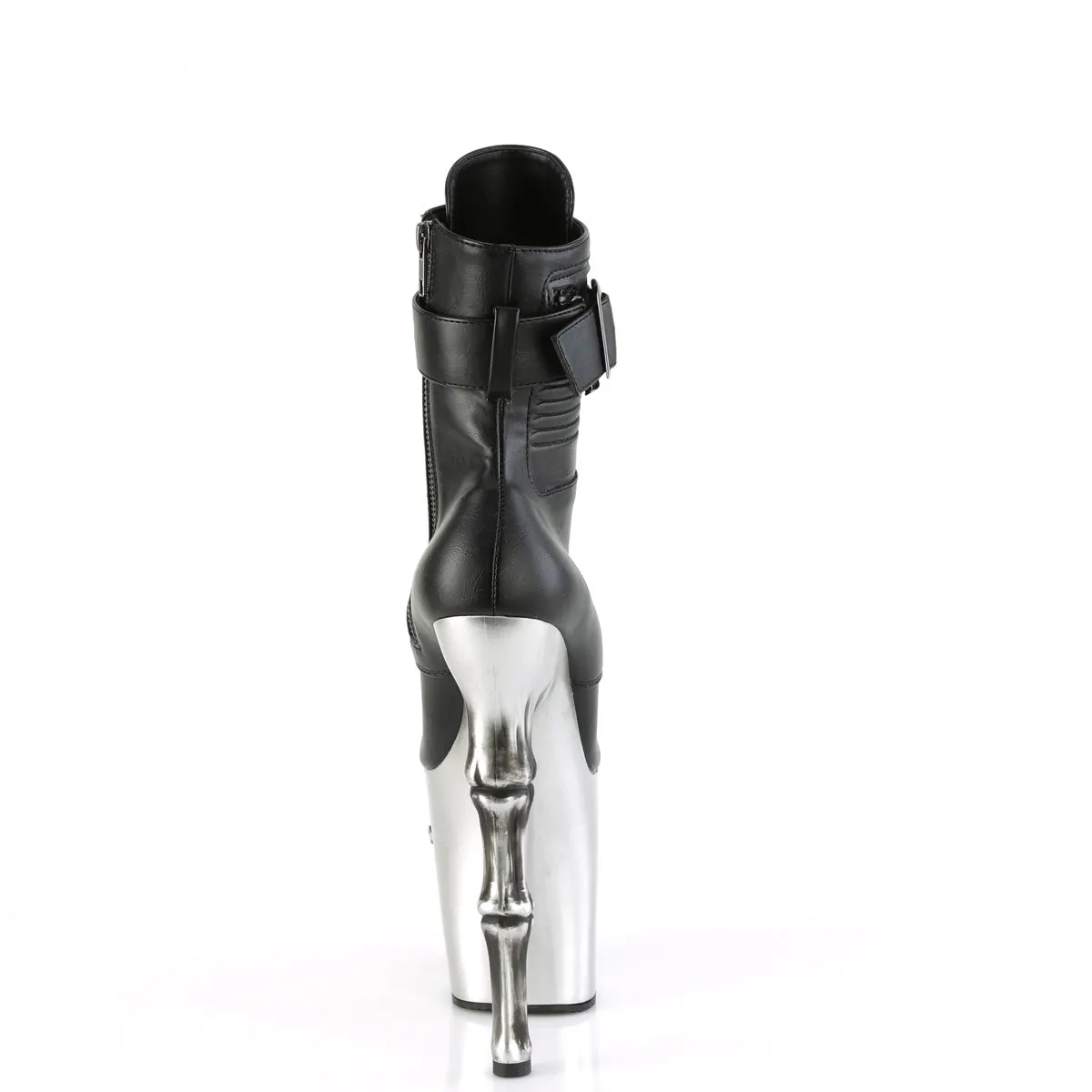 RAPTURE-1020STR-LT  Black Faux Leather/Silver Matte-Rubbed Black