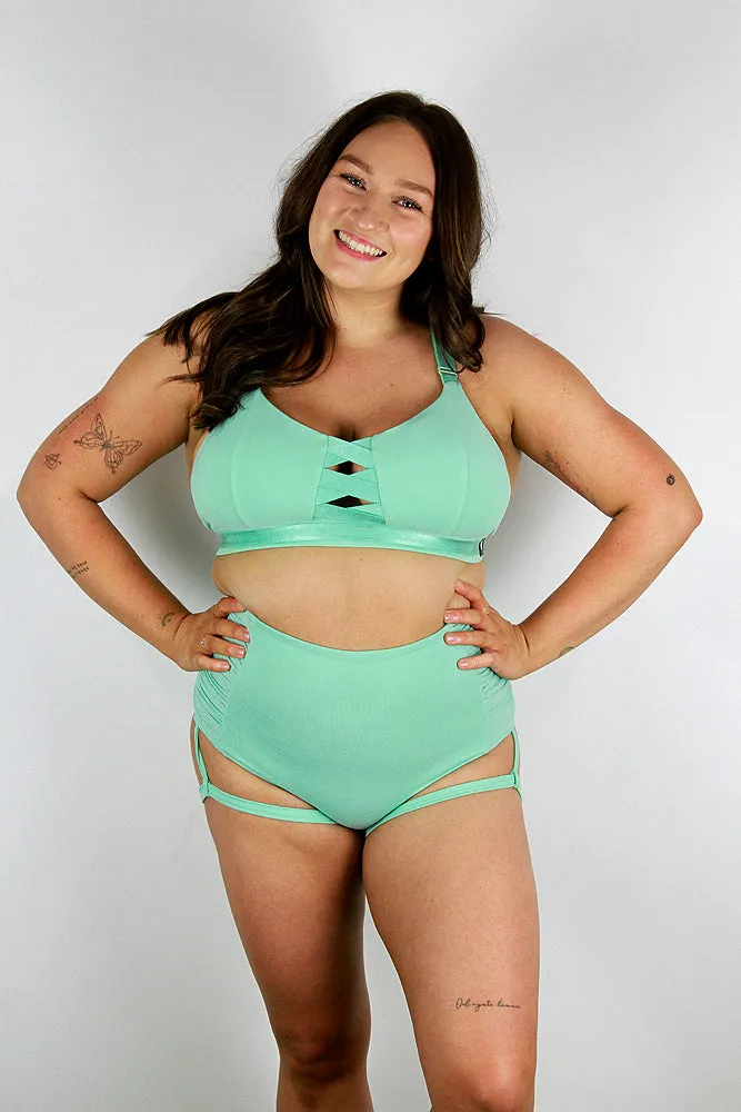 Rarr Hamilton Super High Waist Garter Short - Green