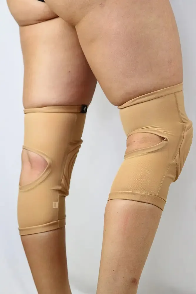 Rarr Long Spandex Mesh Grip Knee Pads - Black