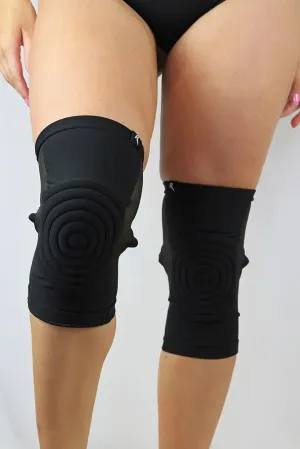 Rarr Long Spandex Mesh Grip Knee Pads - Black