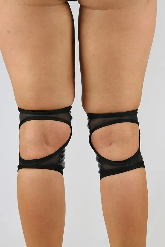 Rarr Spandex Vinyl/Mesh Dance Knee Pads - Nude